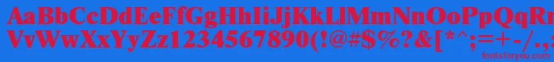 NewtonxcRegular Font – Red Fonts on Blue Background