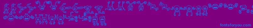 BetweenMyEars Font – Blue Fonts on Purple Background