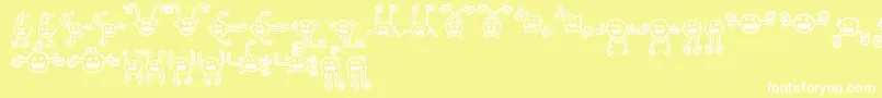 BetweenMyEars Font – White Fonts on Yellow Background