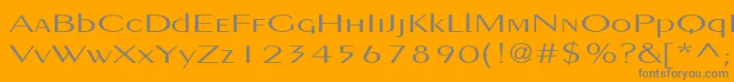PigNoseTypeMedium-Schriftart – Graue Schriften auf orangefarbenem Hintergrund
