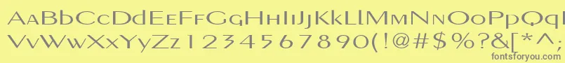 Fonte PigNoseTypeMedium – fontes cinzas em um fundo amarelo