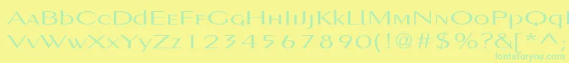 フォントPigNoseTypeMedium – 黄色い背景に緑の文字