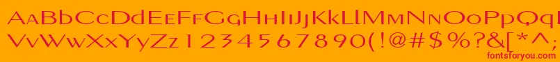 フォントPigNoseTypeMedium – オレンジの背景に赤い文字