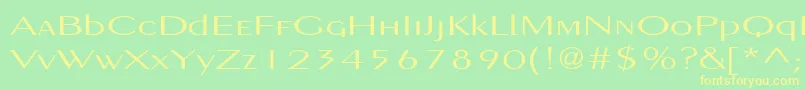 フォントPigNoseTypeMedium – 黄色の文字が緑の背景にあります