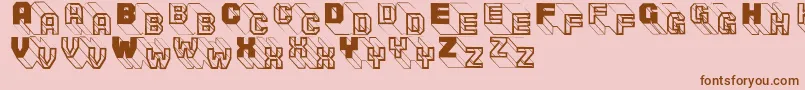 Threedeetwobeta Font – Brown Fonts on Pink Background