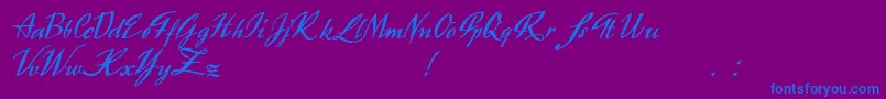 Exclusivite-Schriftart – Blaue Schriften auf violettem Hintergrund