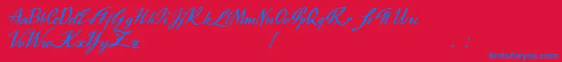 Exclusivite Font – Blue Fonts on Red Background