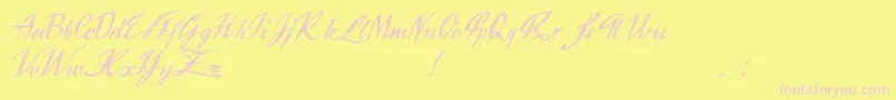Exclusivite Font – Pink Fonts on Yellow Background
