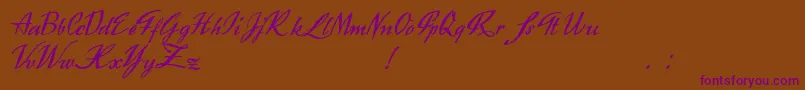 Exclusivite Font – Purple Fonts on Brown Background