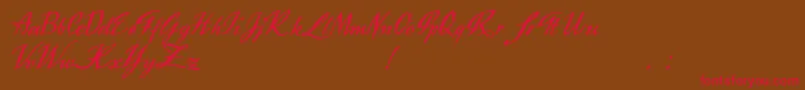 Exclusivite Font – Red Fonts on Brown Background