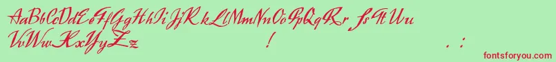 Exclusivite Font – Red Fonts on Green Background