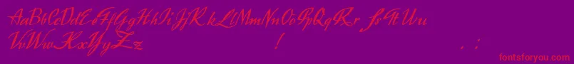 Exclusivite Font – Red Fonts on Purple Background