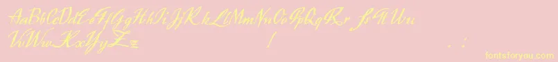 Exclusivite-Schriftart – Gelbe Schriften auf rosa Hintergrund