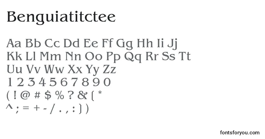 Benguiatitctee-fontti – aakkoset, numerot, erikoismerkit