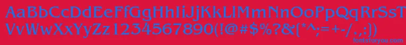 Benguiatitctee Font – Blue Fonts on Red Background