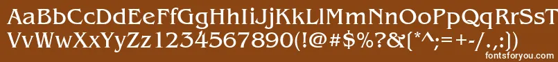 Шрифт Benguiatitctee – белые шрифты на коричневом фоне