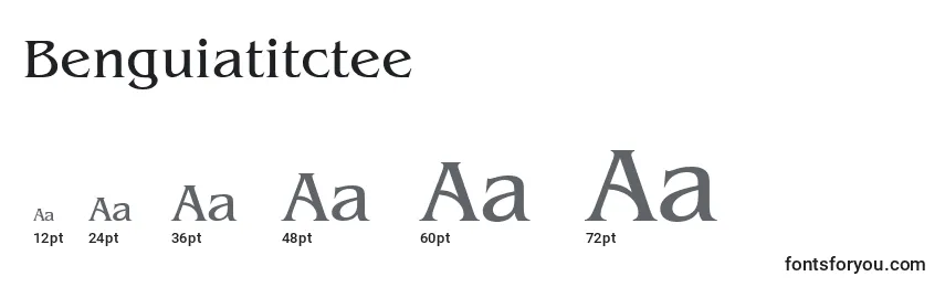 Размеры шрифта Benguiatitctee