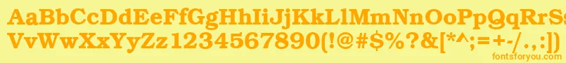 BookDemi Font – Orange Fonts on Yellow Background