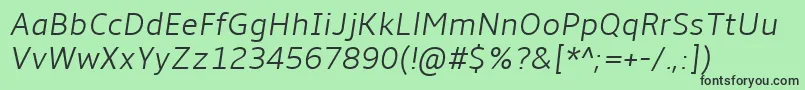 Amble Lightitalic Font – Black Fonts on Green Background