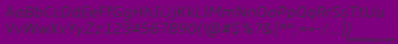 Amble Lightitalic Font – Black Fonts on Purple Background