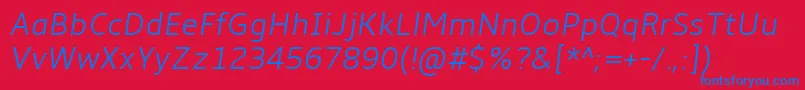 More about Amble Lightitalic Font Amble Lightitalic Font – Blue Fonts on Red Background