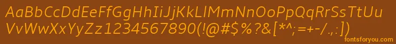 Шрифт Amble Lightitalic – оранжевые шрифты на коричневом фоне