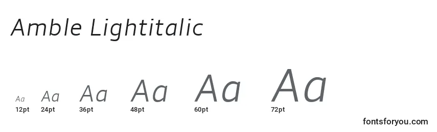 Amble Lightitalic Font Sizes