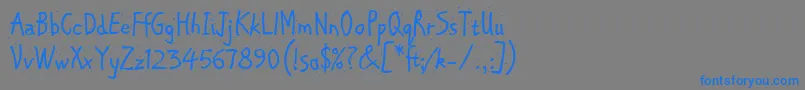 ChipperLetPlain.1.0 Font – Blue Fonts on Gray Background