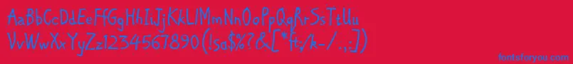 ChipperLetPlain.1.0 Font – Blue Fonts on Red Background