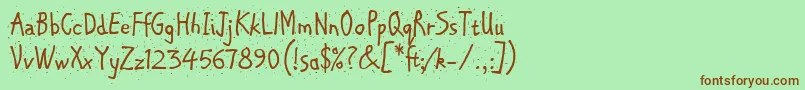 ChipperLetPlain.1.0 Font – Brown Fonts on Green Background