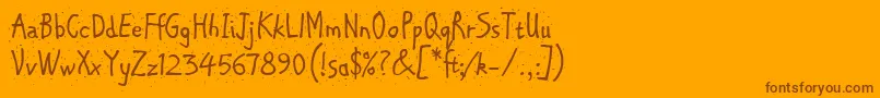 ChipperLetPlain.1.0 Font – Brown Fonts on Orange Background