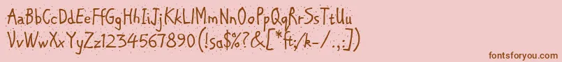 ChipperLetPlain.1.0 Font – Brown Fonts on Pink Background