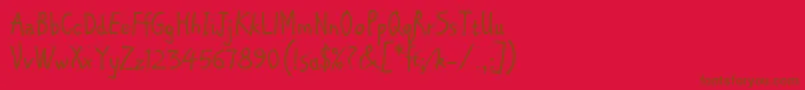 ChipperLetPlain.1.0 Font – Brown Fonts on Red Background