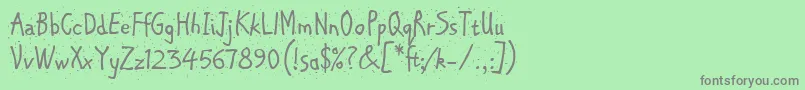 フォントChipperLetPlain.1.0 – 緑の背景に灰色の文字