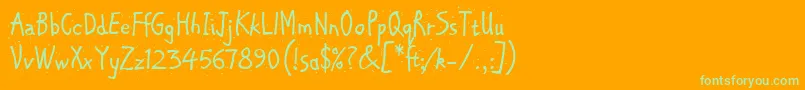 ChipperLetPlain.1.0-Schriftart – Grüne Schriften auf orangefarbenem Hintergrund