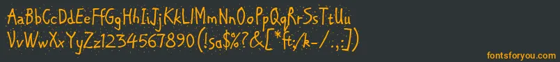 フォントChipperLetPlain.1.0 – 黒い背景にオレンジの文字