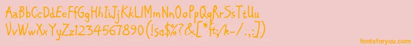 ChipperLetPlain.1.0 Font – Orange Fonts on Pink Background