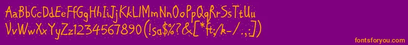 ChipperLetPlain.1.0 Font – Orange Fonts on Purple Background