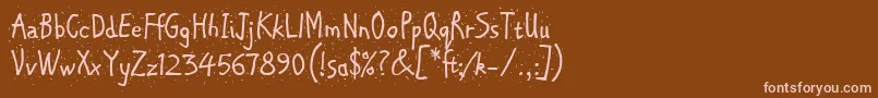 ChipperLetPlain.1.0 Font – Pink Fonts on Brown Background