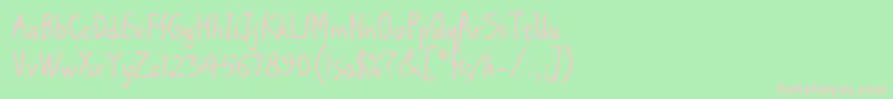 ChipperLetPlain.1.0 Font – Pink Fonts on Green Background