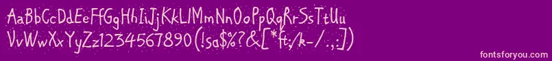 ChipperLetPlain.1.0 Font – Pink Fonts on Purple Background