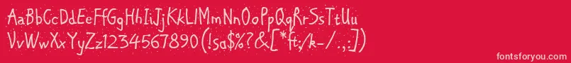ChipperLetPlain.1.0 Font – Pink Fonts on Red Background