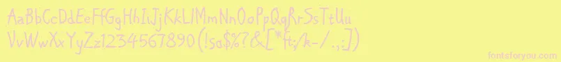 ChipperLetPlain.1.0 Font – Pink Fonts on Yellow Background