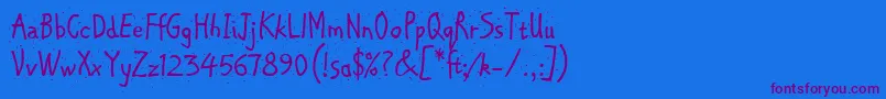 ChipperLetPlain.1.0 Font – Purple Fonts on Blue Background