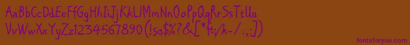 ChipperLetPlain.1.0 Font – Purple Fonts on Brown Background