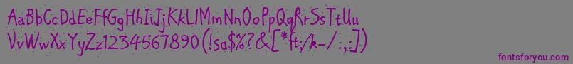 ChipperLetPlain.1.0 Font – Purple Fonts on Gray Background