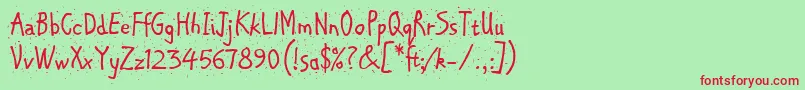 ChipperLetPlain.1.0 Font – Red Fonts on Green Background