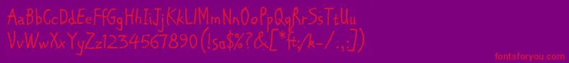 ChipperLetPlain.1.0 Font – Red Fonts on Purple Background