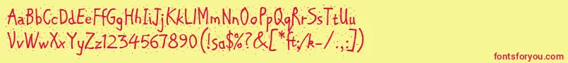 フォントChipperLetPlain.1.0 – 赤い文字の黄色い背景