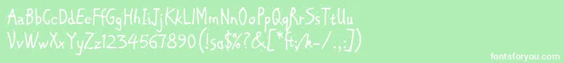 ChipperLetPlain.1.0 Font – White Fonts on Green Background